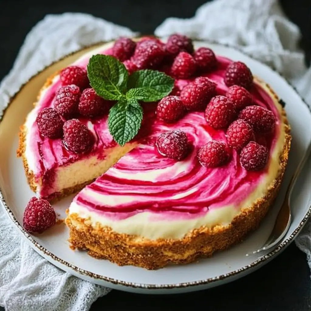 Himbeer-Swirl-Käsekuchen