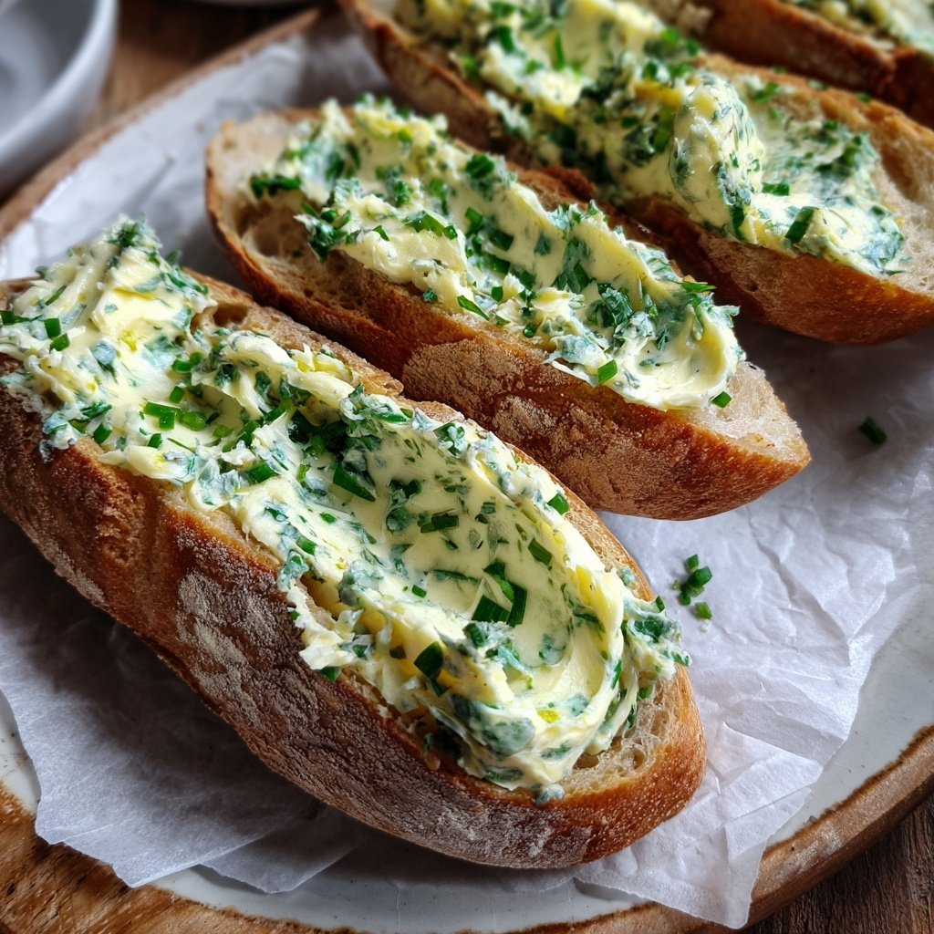 Hausgemachte Kräuterbutter Für Baguette