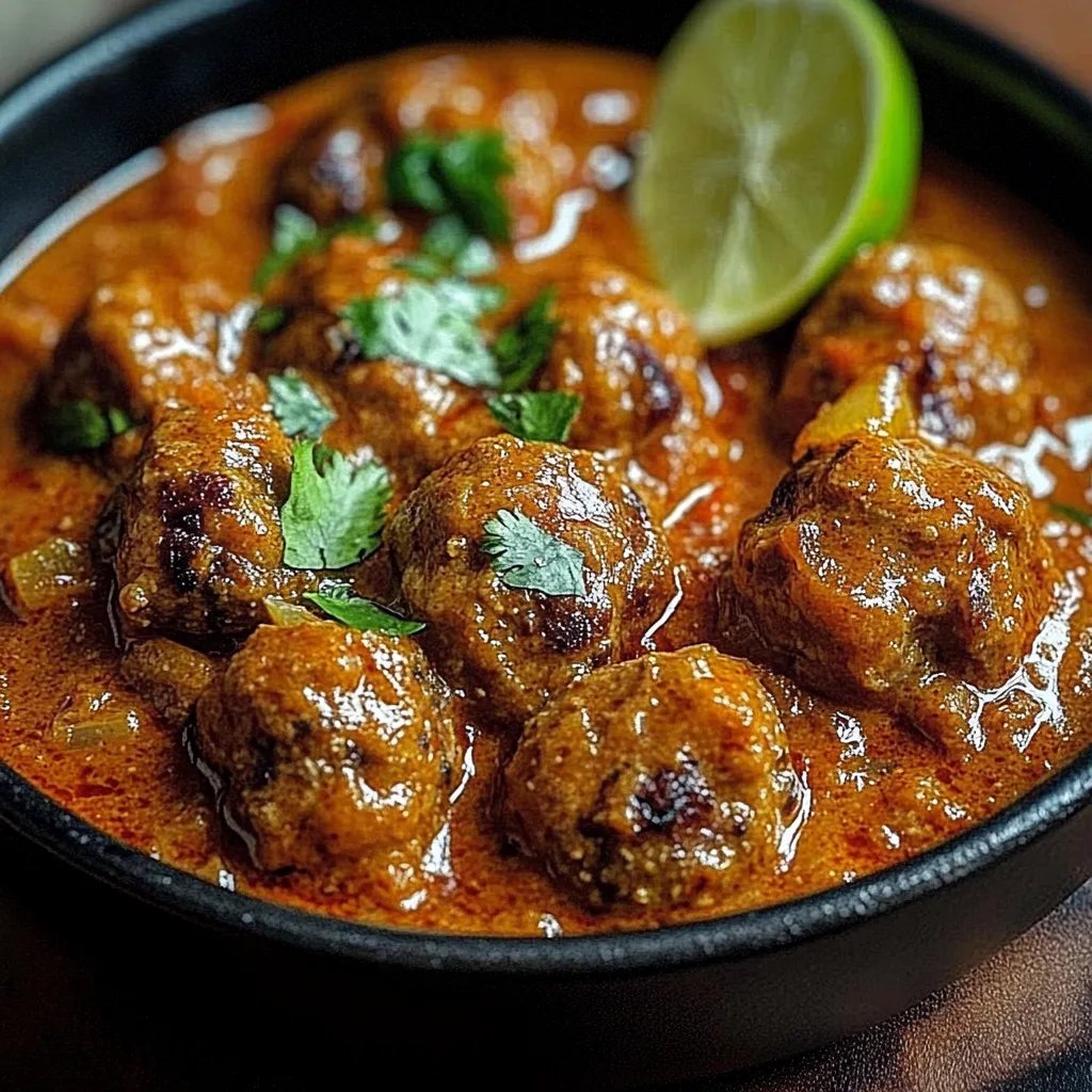 Cremige Kokosnuss-Curry-Fleischbällchen