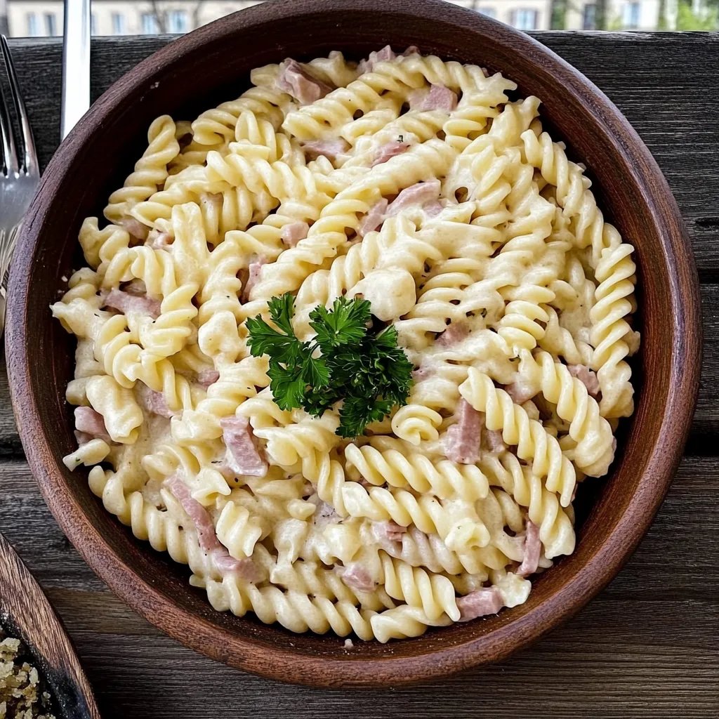 Klassische Schinkennudeln