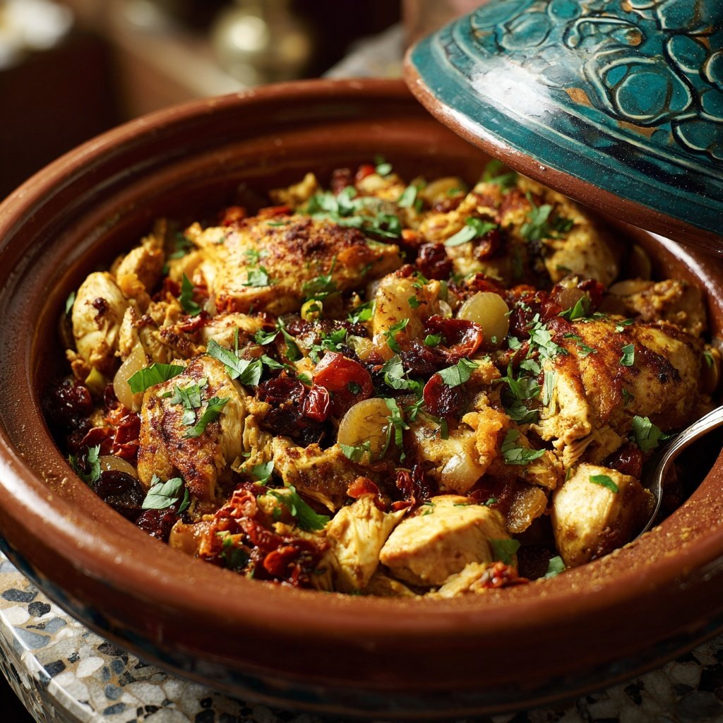 Internationale Küche Marokkanisches Hähnchen-Tagine