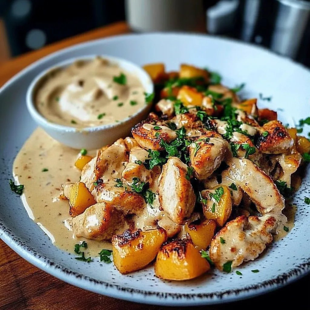 Hähnchen Gyros in cremiger Schmand Soße